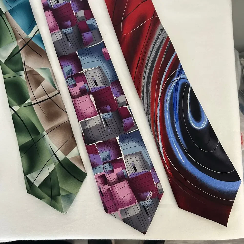 Lot 3 J Garcia 100% Silk Neckties Artist Proof Collection 59 & 60 Abstract